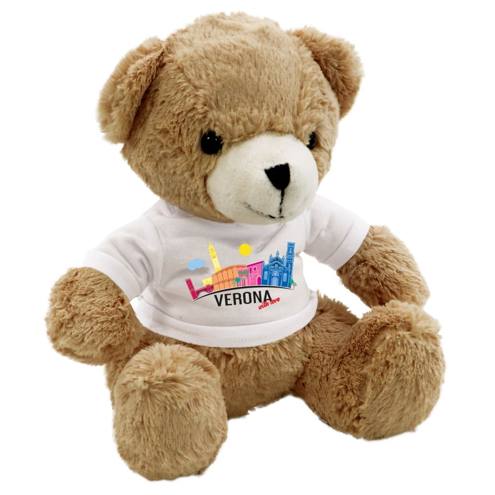 ORSETTO DI PELUCHE H. 18 CM CON T-SHIRT VERONA WITH LOVE