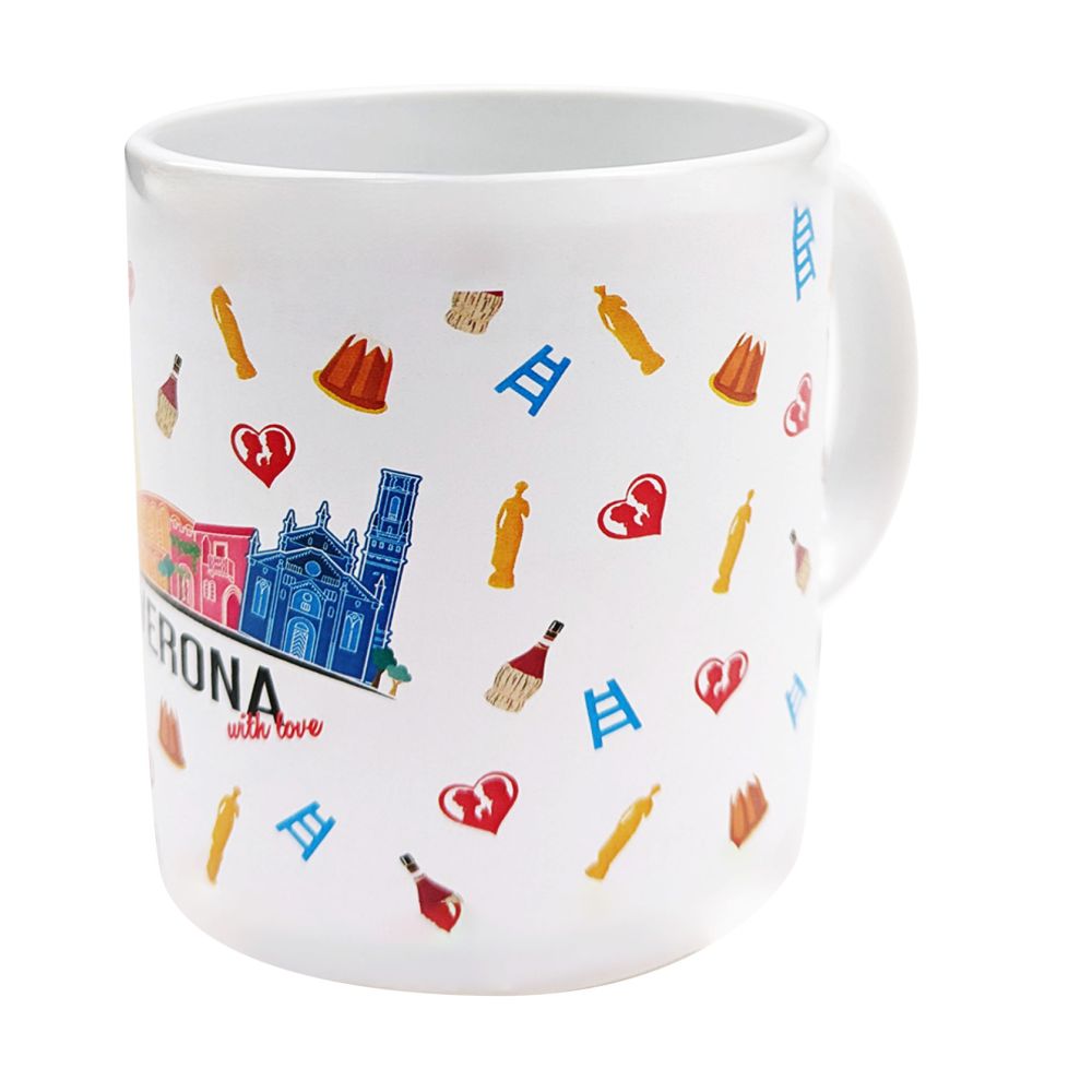 MUG IN CERAMICA INTERNO BIANCO STAMPA VERONA WITH LOVE