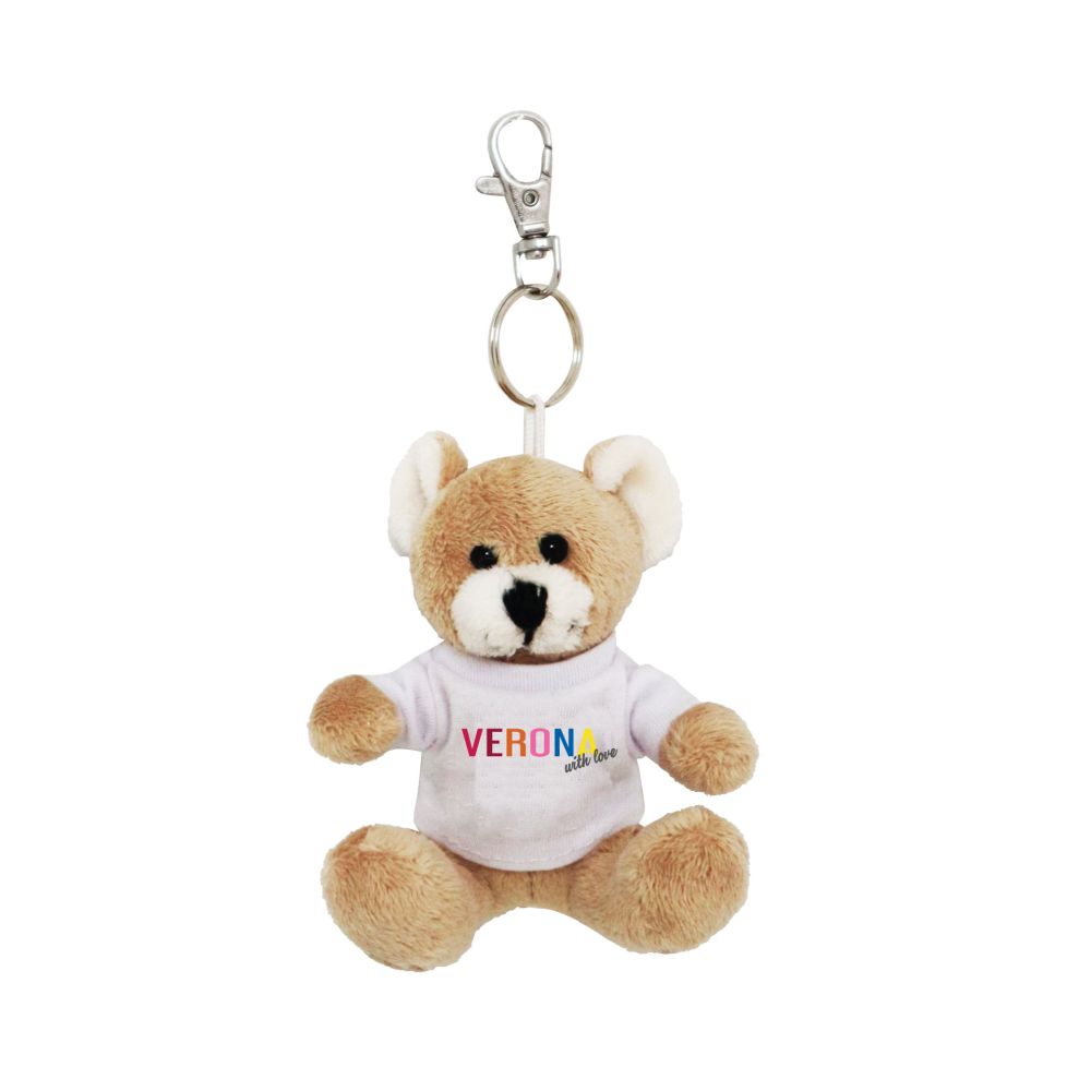 ORSETTO DI PELUCHE H. 8 CM CON GANCIO PORTACHIAVI E T-SHIRT VERONA WITH