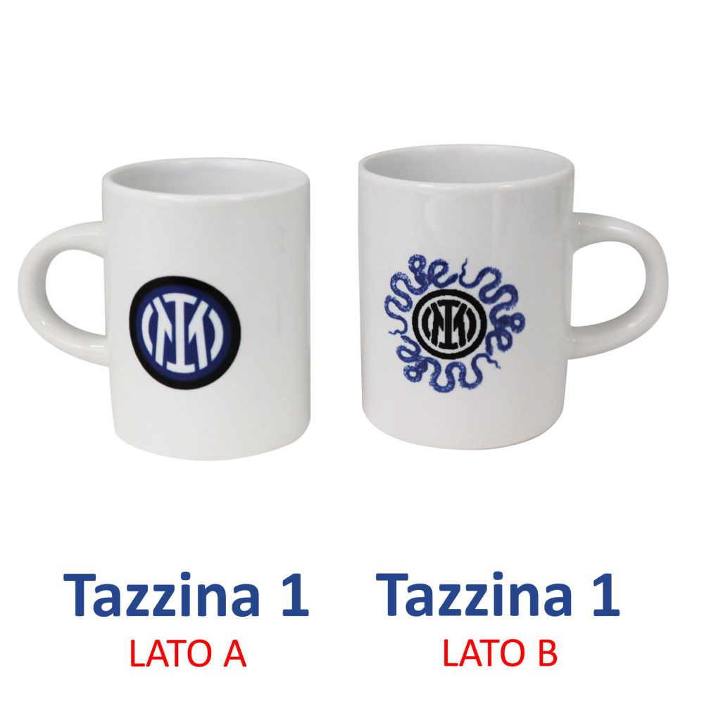 SET 2 TAZZINE IN CERAMICA LOGO INTER