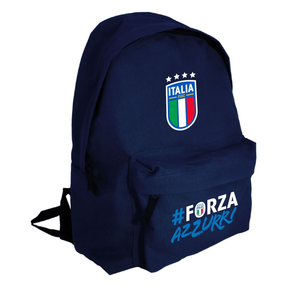 ZAINO IN POLIESTERE BLU NAVY TASCA FRONTALE CM 31X42X21 #FORZAAZZURRI