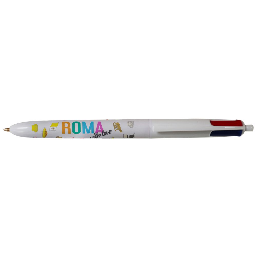 PENNA A SFERA IN PLASTICA 4 COLORI ROMA WITH LOVE