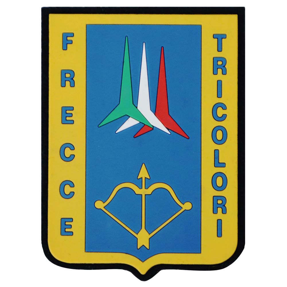 PATCH DISTINTIVO GOMMATA CON VELCRO 70X90 MM FRECCE TRICOLORI