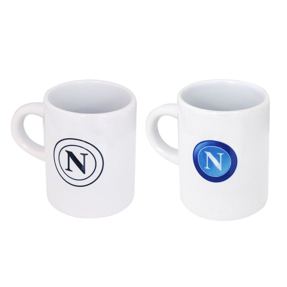 SET 2 TAZZINE IN CERAMICA CON STAMPA BIFACCIALE LOGO NERO E LOGO OLD