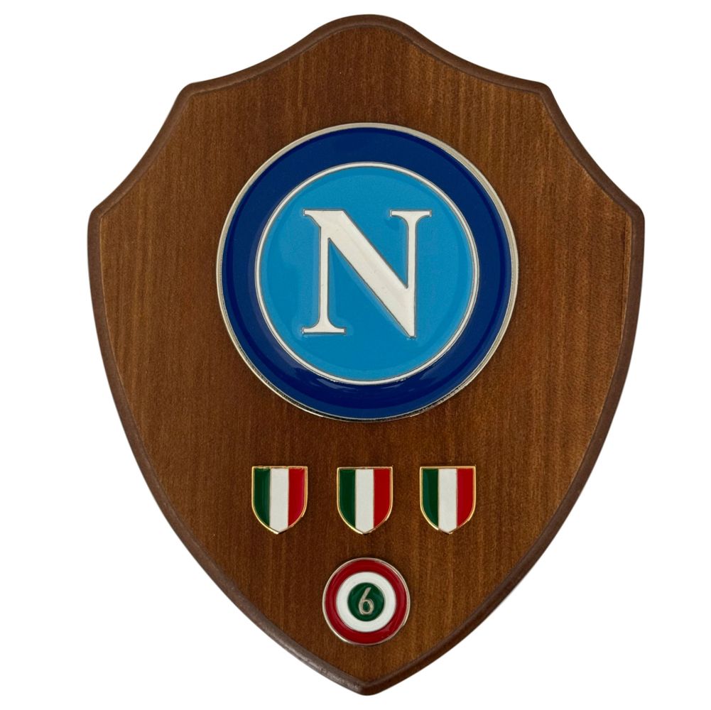 CREST BASE LEGNO CON PIASTRA IN METALLO SMALTATOLOGO OLD
