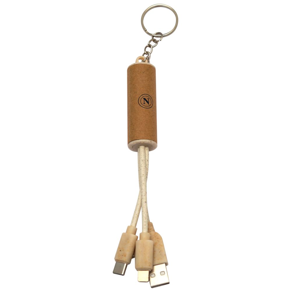 PORTACHIAVI CON CAVI PER RICARICA CONNESSIONE USB Typ C, MICRO USB E LIG