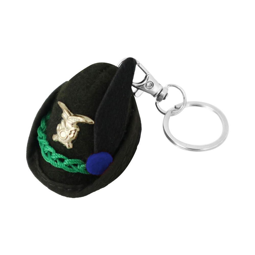PORTACHIAVI CAPPELLO ALPINO IN FELTRO CON NAPPINA BLU