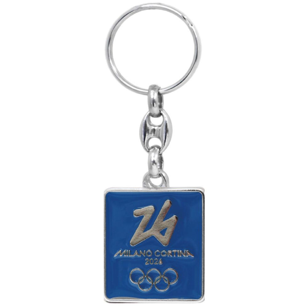 PORTACHIAVI SMALTATO BLU RETTANGOLARE - Olimpiadi Milano Cortina 2026