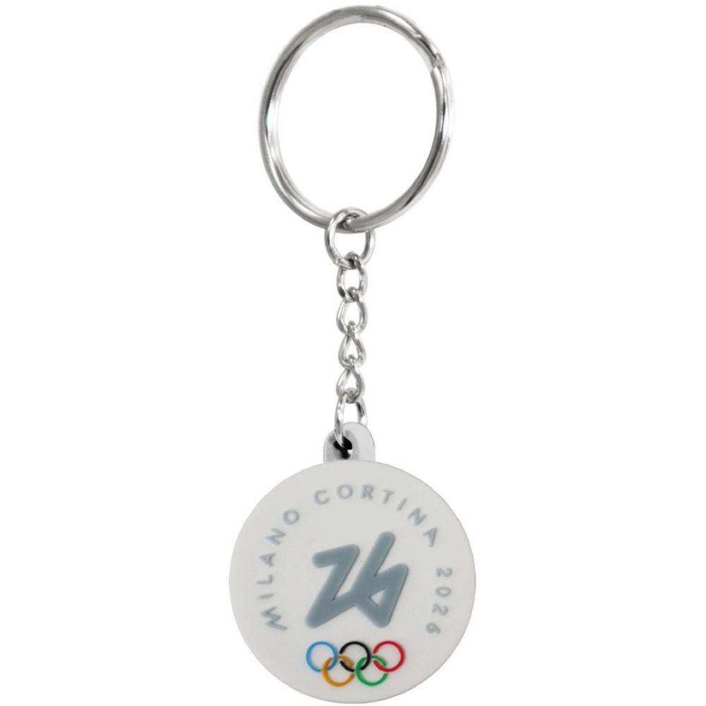 PORTACHIAVI PVC MORBIDO ROTONDO OLYMPIC EMBLEMA COLORATO FONDO BIANCO