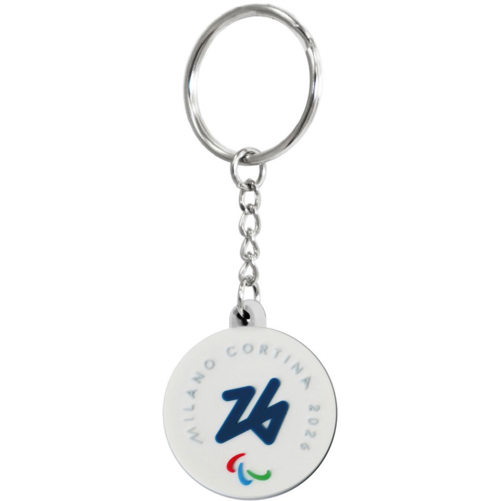 PORTACHIAVI PVC ROTONDO PARALYMPIC EMBLEMA COLORATO FONDO BIANCO