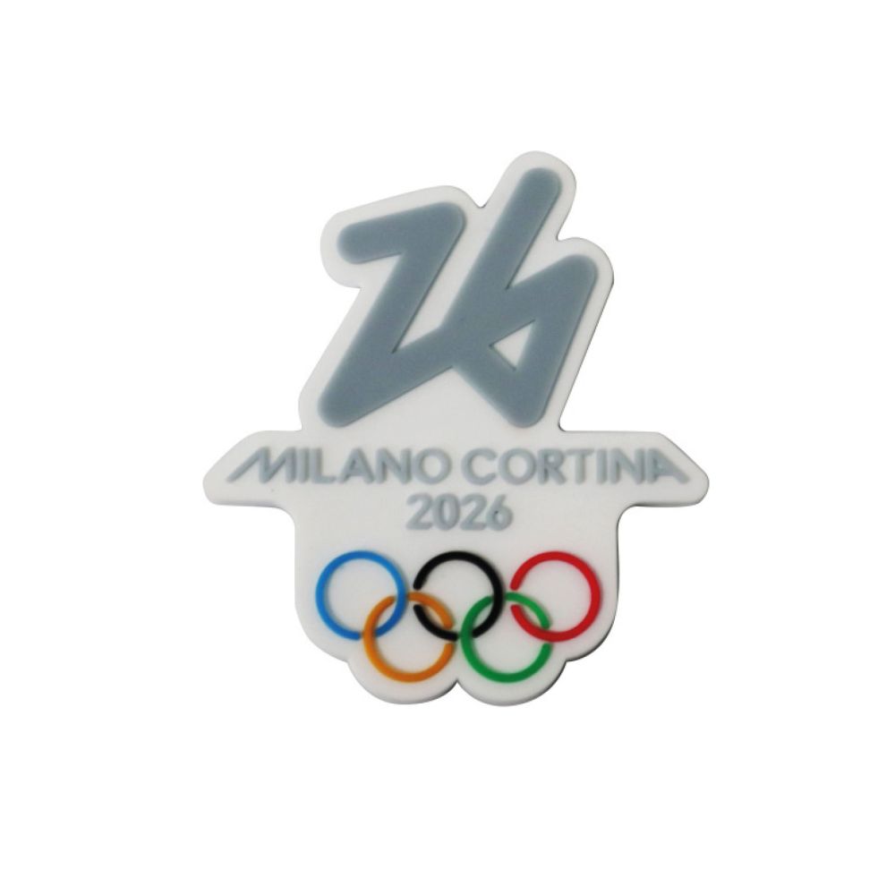 MAGNETE PVC SAGOMATO H 48 MM OLYMPIC EMBLEMA COLORATO FONDO BIANCO