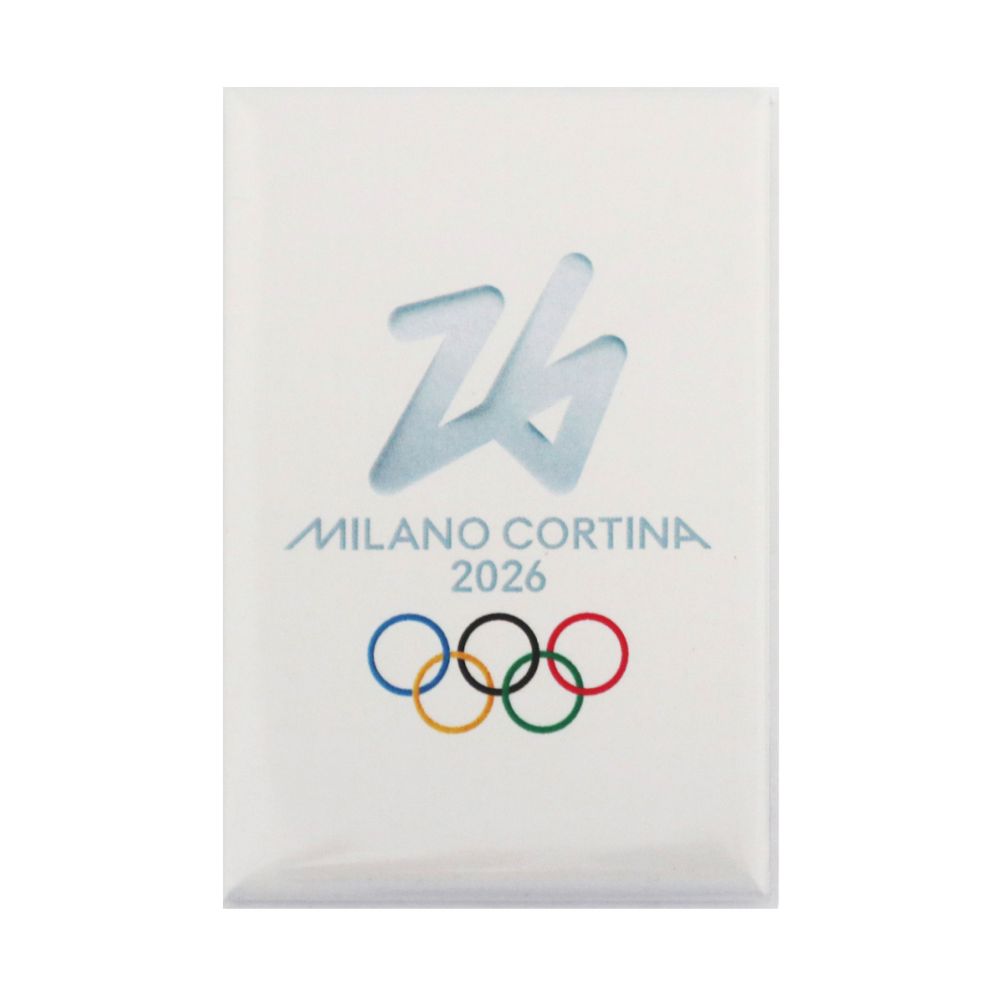 MAGNETE STAMPATO 78X53 MM OLYMPIC EMBLEMA COLORATO FONDO BIANCO