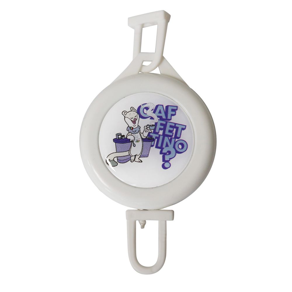 PORTA SKIPASS ABS BIANCO DIA 46MM OLYMPIC MASCOT TINA COLORATO FONDO BLU