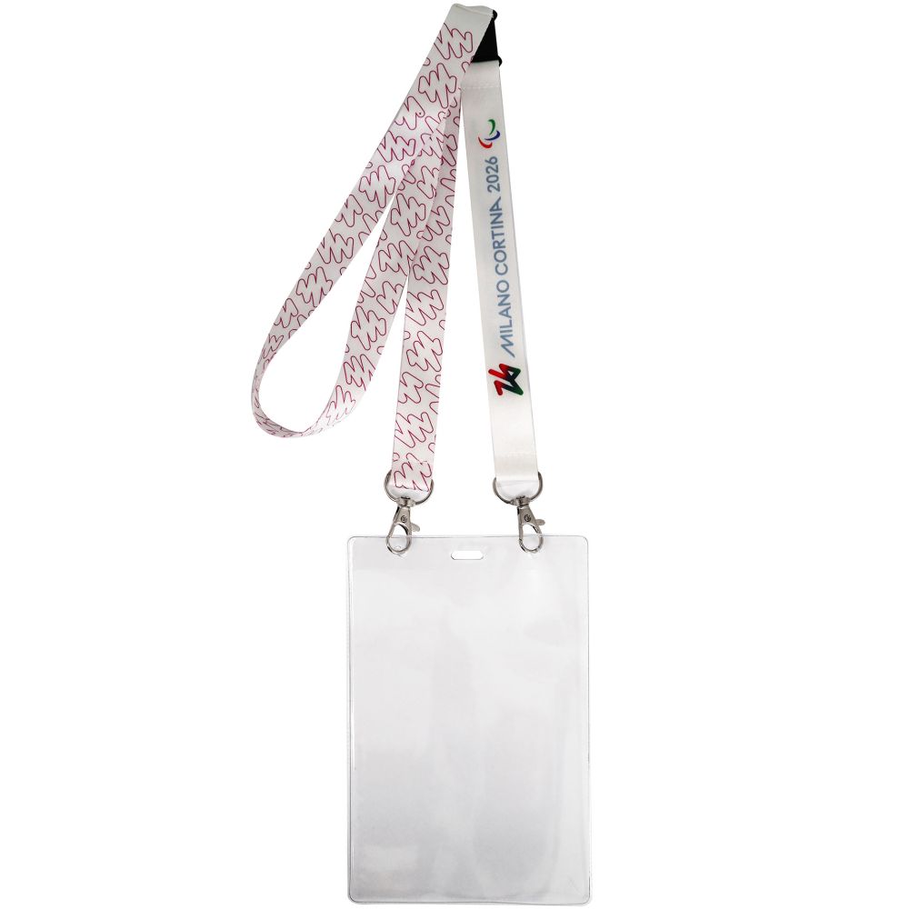 PORTAPASS CON BUSTINA 20 MM NASTRO PARALYMPIC EMBLEMA COLORATO FONDO SIG