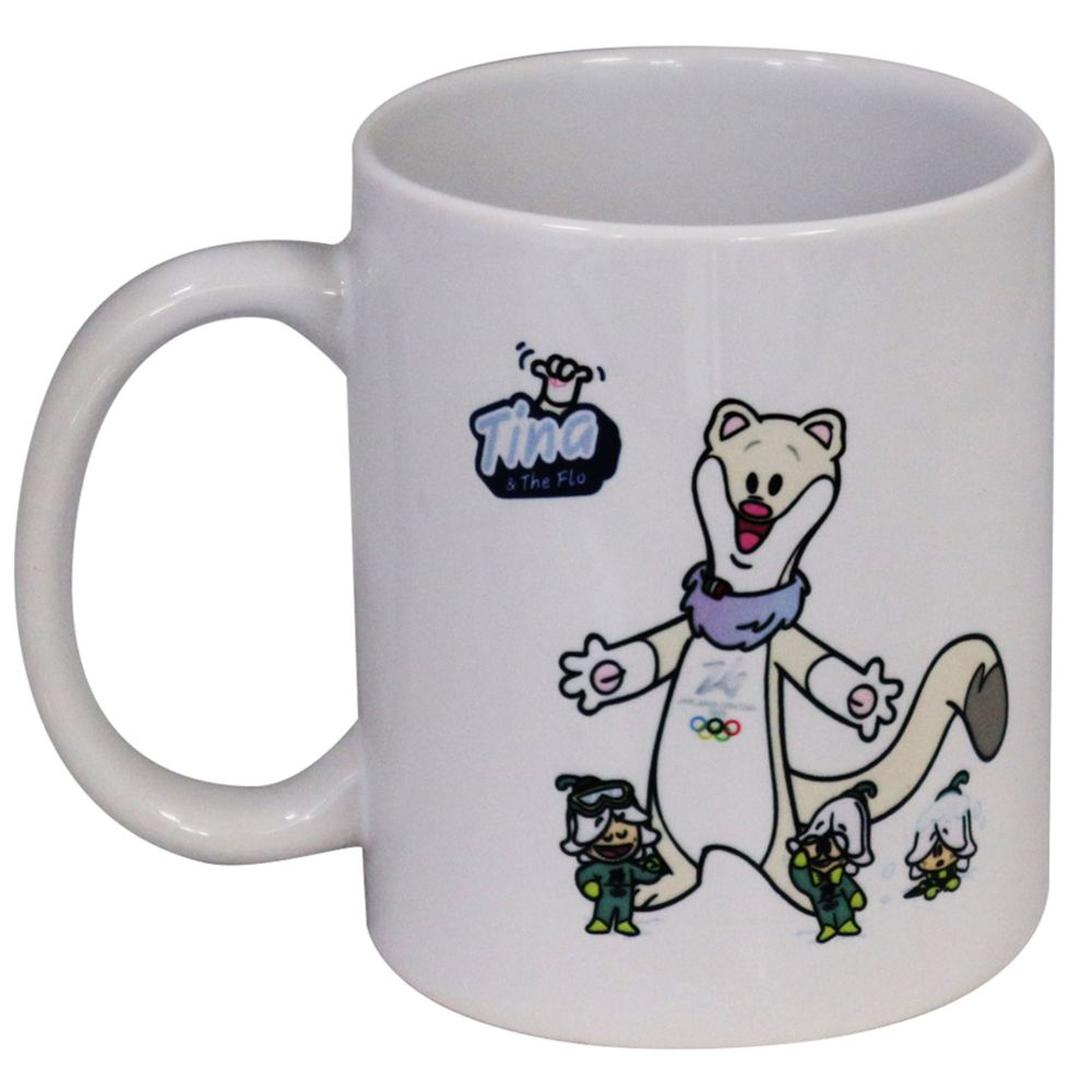 TAZZA MUG CERAMICA DIA 8CM OLYMPIC MASCOT TINA E THE FLO FONDO BIANCO