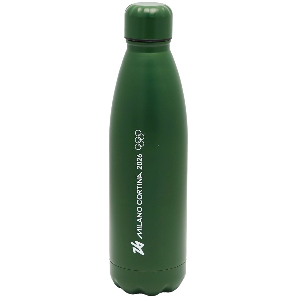 BORRACCIA TERMICA VERDE OPACO 500 ML OLYMPIC EMBLEMA MONOCROMATICO SCRIT