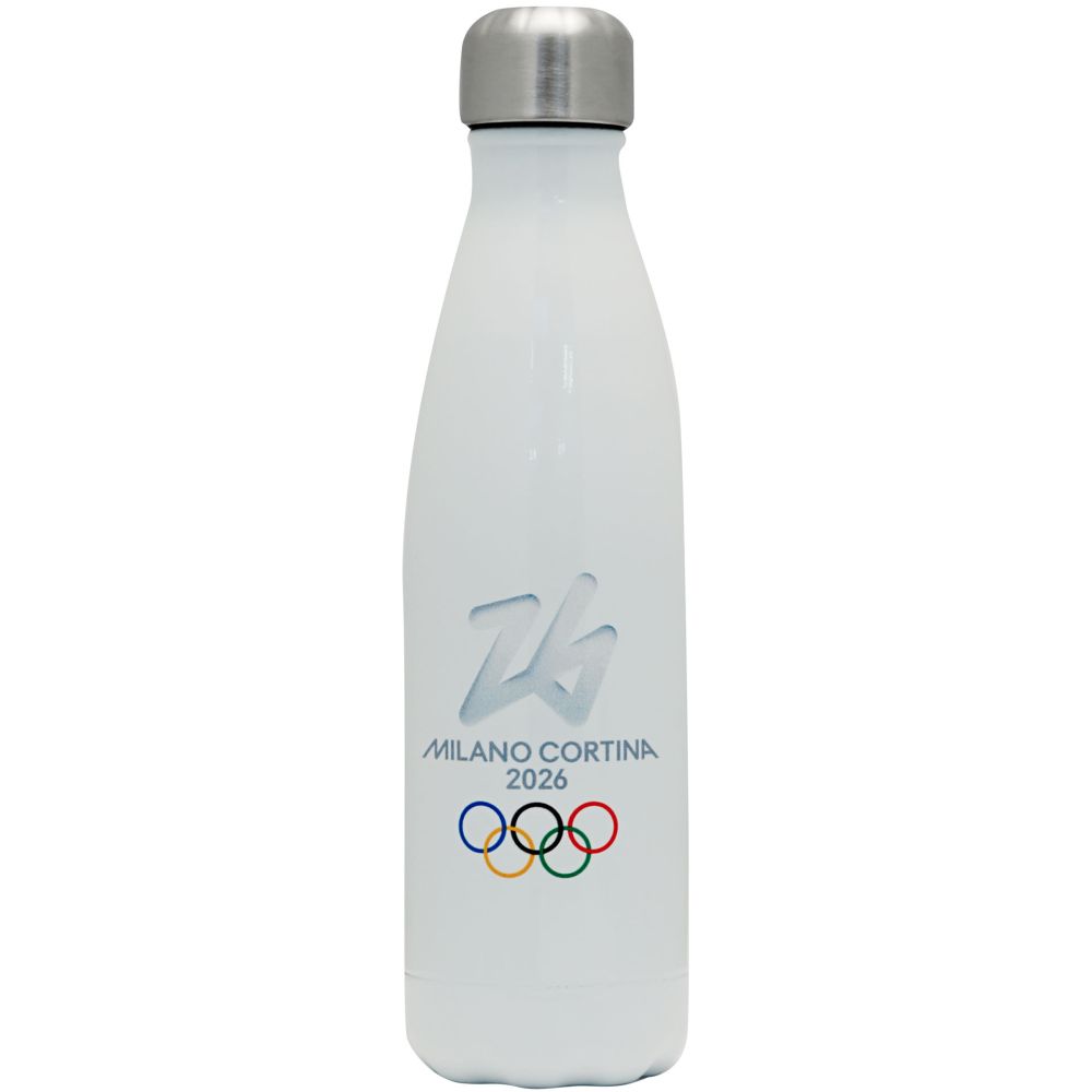 BORRACCIA TERMICA BIANCA 500 ML OLYMPIC EMBLEMA COLORATO THE ITALIAN SPI