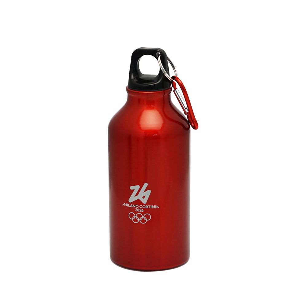 BORRACCIA ACCIAIO ROSSA 400 ML MOSCHETTONE - Olimpiadi Milano Cortina 2026