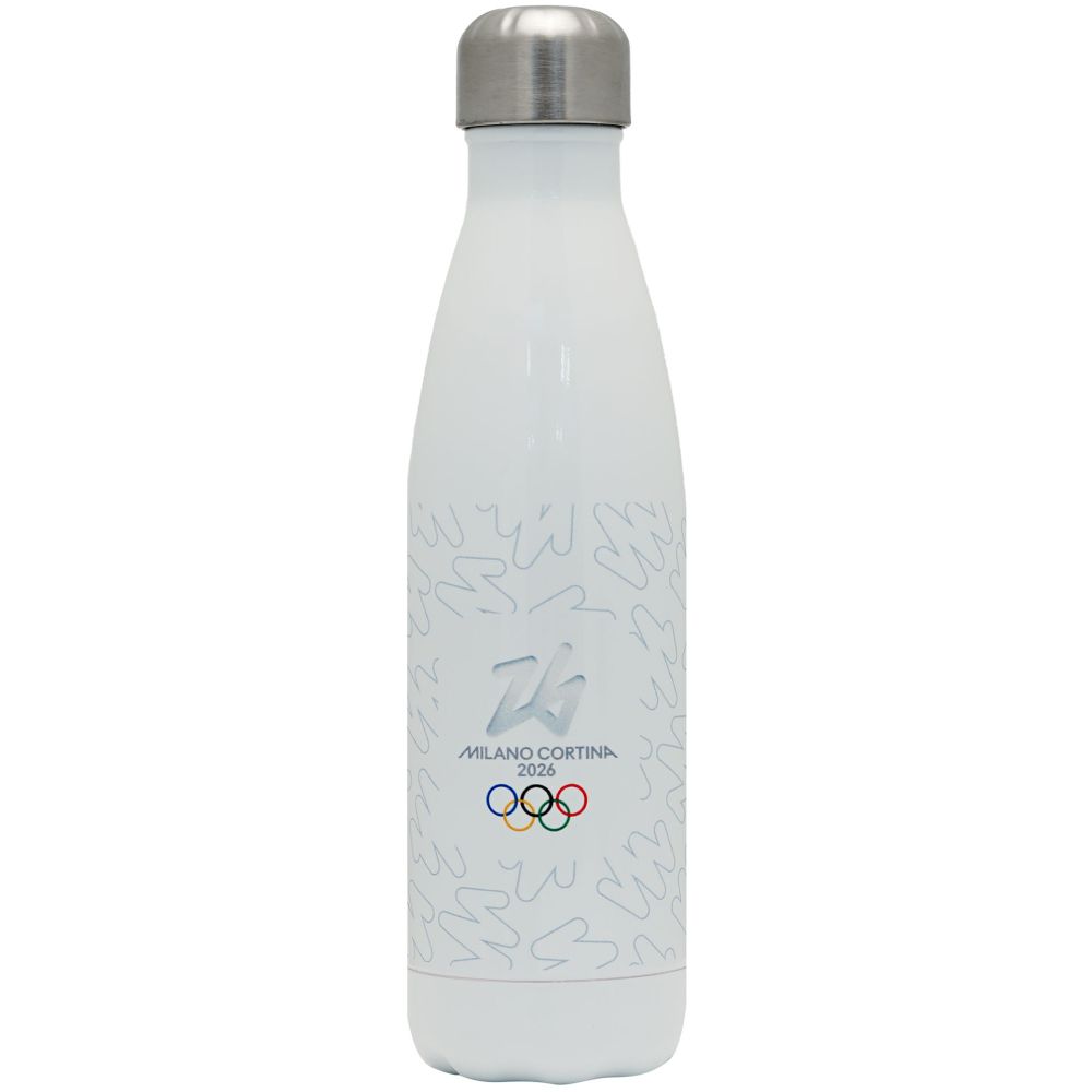 BORRACCIA TERMICA BIANCA 500 ML OLYMPIC EMBLEMA COLORATO SIGN