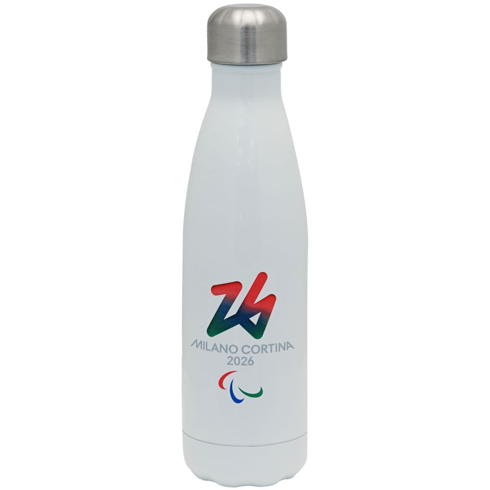 BORRACCIA TERMICA BIANCA 500 ML PARALYMPIC EMBLEMA COLORATO YOUNG, RESIL