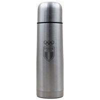THERMOS ACCIAIO INOX 750 ML CON CUSTODIA OLYMPIC+ITALIA TEAM EMBLEMA MON