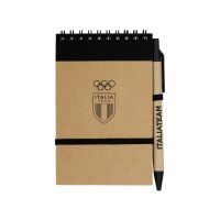 TACCUINO CON PENNA IN CARTA RICICLATA 70 PAGINE A RIGHE DIM.10X14,5X0,8