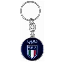 PORTACHIAVI SMALTATO TONDO ITALIA TEAM FONDO BLU