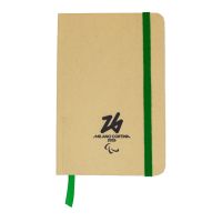 TACCUINO IN CARTA RICICLATA F.TO A6, 160 PAG. A RIGHE ELASTICO E SEGNALI