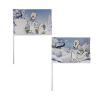 KIT 2 BANDIERINE IN CARTA CON ASTINA 30X20CM MASCOT TINA E THE FLOW FOND