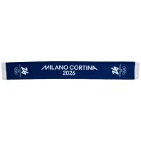SCIARPA IN POLIPILE STAMPATA 130X17CM FONDO BLU OLYMPIC EMBLEMA BIANCO
