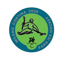 MC26 PARALYMPIC PICTOGRAM - PARA ICE HOCKEY SILVER METAL PIN 33MM X 33MM