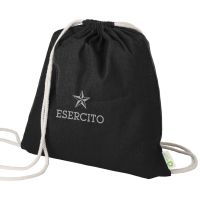 ZAINO A SACCA NERO IN COTONE RICICLATO