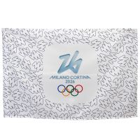 BANDIERA IN POLIESTERE 150X100CM SENZA ASTA FONDO SIGN OLYMPIC EMBLEMA C