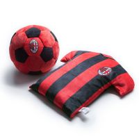 SET PALLA IN PELUCHES + CUSCINO A T-SHIRT A.C. MILAN