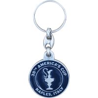 PORTACHIAVI AMERICA'S CUP 38 TONDO COPPA BLU NAVY IN METALLO SMALTATO