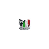 DISTINTIVO AMERICA'S CUP 38 SAGOMATO TRICOLORE IN METALLO SMALTATO