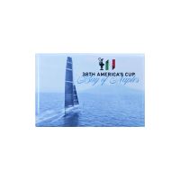 MAGNETE AMERICA'S CUP 38 RETTANGOLARE BARCA A VELA IN MARE CON SCRITTA B
