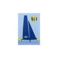 MAGNETE AMERICA'S CUP 38 RETTANGOLARE BARCA A VELA FONDO RIGATO COPPA E