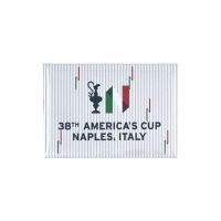 MAGNETE AMERICA'S CUP 38 RETTANGOLARE BIANCO FONDO RIGATO CON N COPPA E