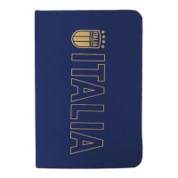 TACCUINO IN PU BLU CM 14,5X9,5 CM E SEGNALIBRO IN TINTA ,SCRITTA ITALIA