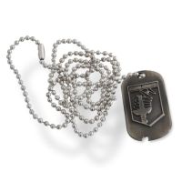 Medaglia in metallo invecchiato con catenina e stemma Accademia Aeronautica