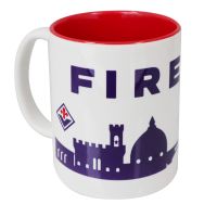 TAZZA IN CERAMICA SKYLINE INTERNO ROSSO