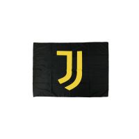 BANDIERA SENZA ASTA JUVENTUS CON LOGO GIALLO 50 X 70 CM