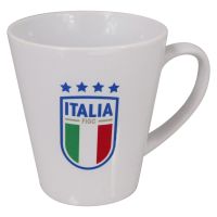 MUG CONICA IN CERAMICA INTERNO BIANCO LOGO FIGC