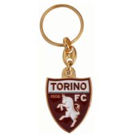 PORTACHIAVI DORATO IN METALLO SMALTATO LOGO UFFICIALE TORINO FC