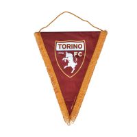 GAGLIARDETTO TRIANGOLARE IN RASO LOGO UFFICIALE TORINO FC 20X28 CM