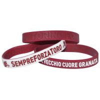 KIT 3 BRACCIALETTI IN SILICONE GRANDI BIANCO E GRANATA