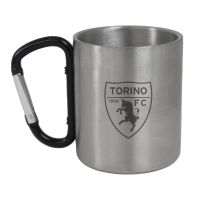 MUG IN ACCIAIO CON MOSCHETTONE LOGO INCISO A LASER