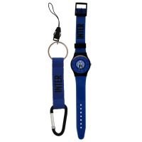 KIT OROLOGIO E PORTACHIAVI CON MOSCHETTONE INTER