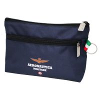PORTATUTTO A BUSTINA A DOPPIA ZIP LOGO AERONAUTICA MILITARE CON DOPPIO VANO INTERNO, DIM